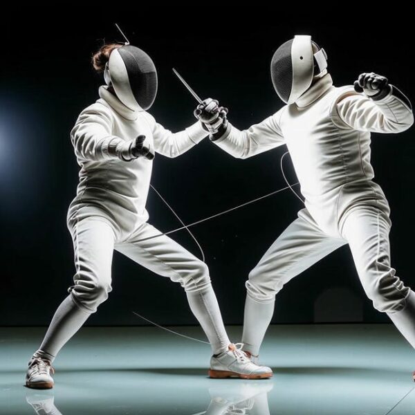 Фехтование. Фото сгенерировано нейросетью Kandinsky