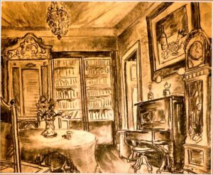 Сергей Монтелли
Интерьер на Монетной
Б., уголь
36х43
80-ые гг.
Собственность Алины Туляковой (Алонсо)