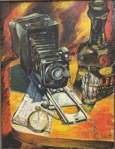 Сергей Монтелли
Натюрморт с фотоаппаратом – Архипецкому
Х., м.
66х50
Перв.пол. 1980-х гг.
Собственность Елены Емельяновой
