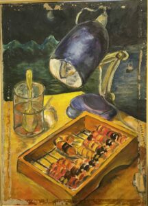 Сергей Монтелли
Натюрморт со счётами
Х.,м
49х35
Перв.пол. 1980-х гг.
Собственность Владимира Стецюка

