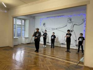 Святочный вечер. Школа «Плащ и шпага», 1 курс сдает экзамен по пластике. Упражнения с палкой. СПбФК 17.01.26
