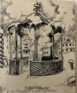 Санкт-Петербургская городская грелка. Вторая половина XVIII века.
2001; бумага, тушь, перо. 7х6
