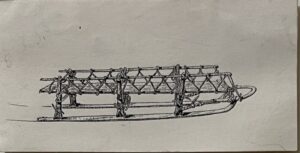 Юкагиры. Нарта для собачьей упряжки.
2001; бумага, тушь, перо. 4,5х9,5
