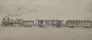 Паровоз пассажирский серии Нд Тип 1-3-0 1890-х  Николаевской дороги. Почтовый вагон НI 850 1850-х годов Николаевской дороги